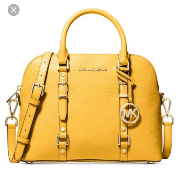 SOLD Michael Kors Sunflower Bedford Legacy Med Dome & Jet Set Sunflower Wallet - Picture 2 of 16